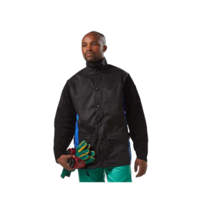 Welding Jacket Black Leather With Kevlar Thread